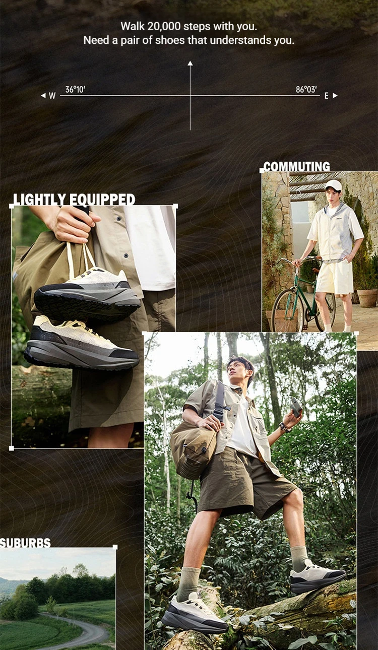361 Degrees Qingyu Men Hiking Shoes Summer Anti-slip Wear-resistant Air Mesh Breathable Male Outdoor Caravan Sneakers 672626767