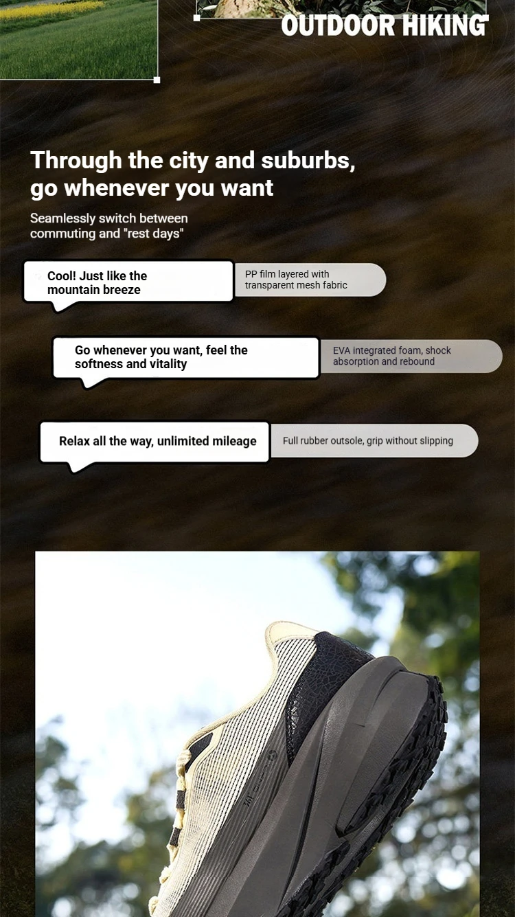 361 Degrees Qingyu Men Hiking Shoes Summer Anti-slip Wear-resistant Air Mesh Breathable Male Outdoor Caravan Sneakers 672626767