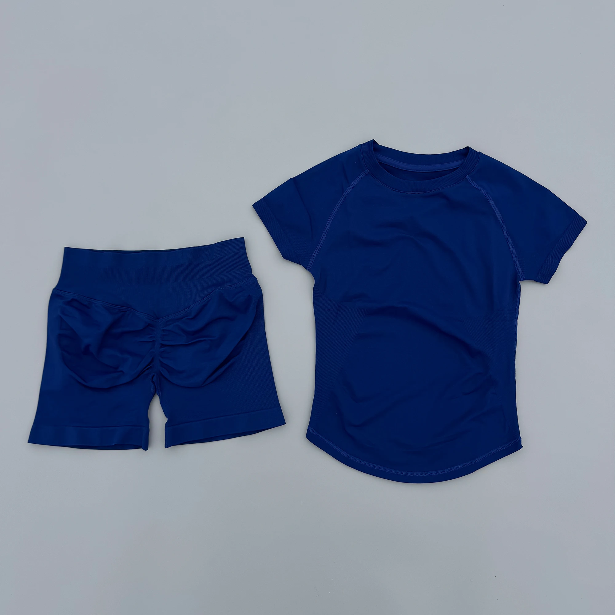 Sports Sets Short Sleeve Seamless Yoga Top Fitness Set Women Workout Running Sports Shorts Gym Suit 2 Pieces