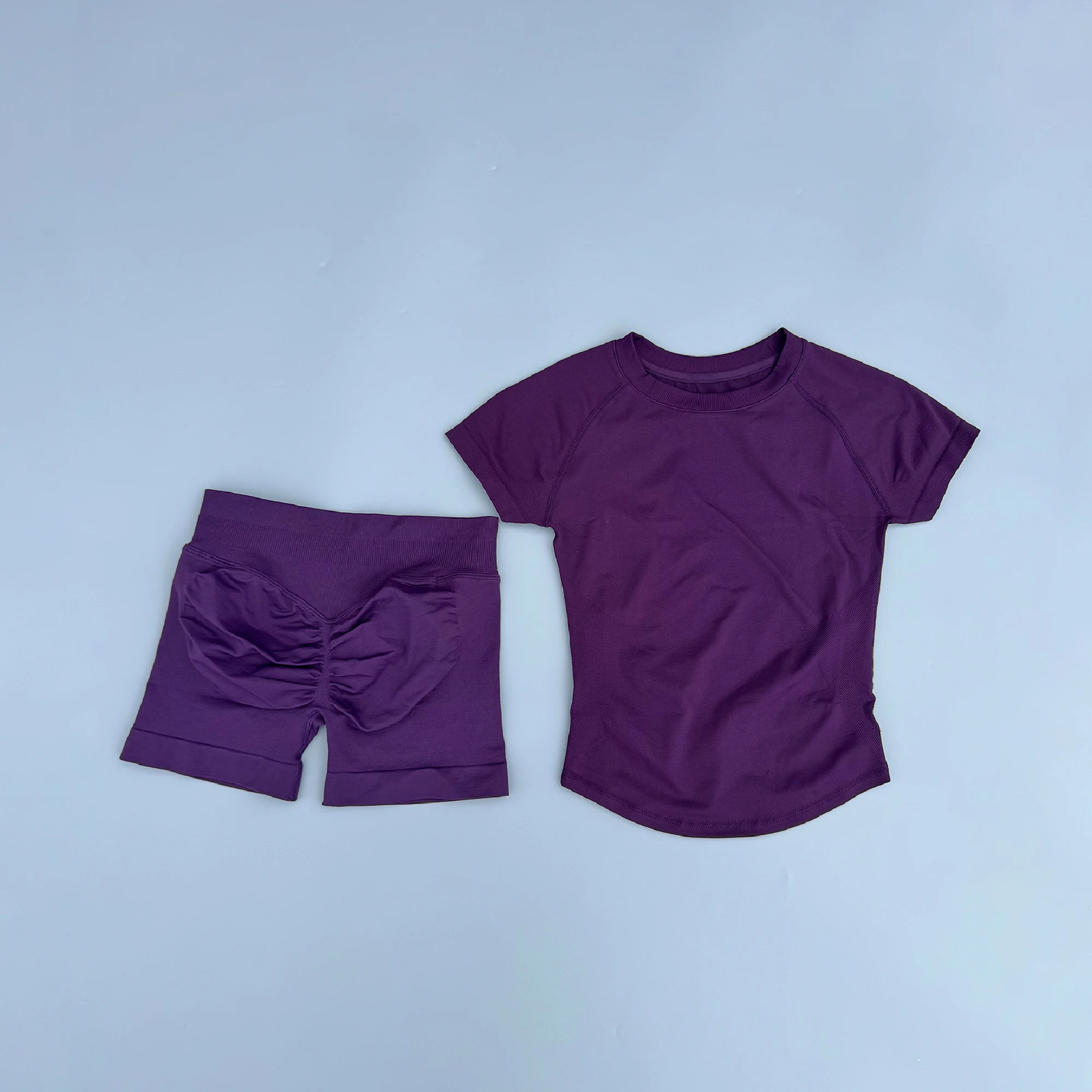 Sports Sets Short Sleeve Seamless Yoga Top Fitness Set Women Workout Running Sports Shorts Gym Suit 2 Pieces