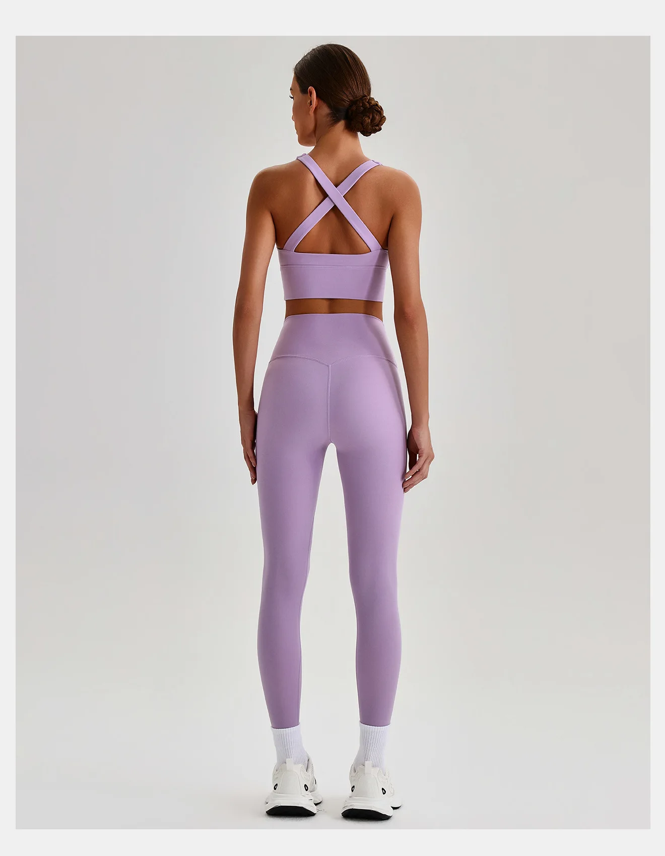 Women Cross Back Spaghetti Strap Sports Bra Yoga Set Quick Dry 2Pcs Outfit Gym Running Workout Activewear 0558