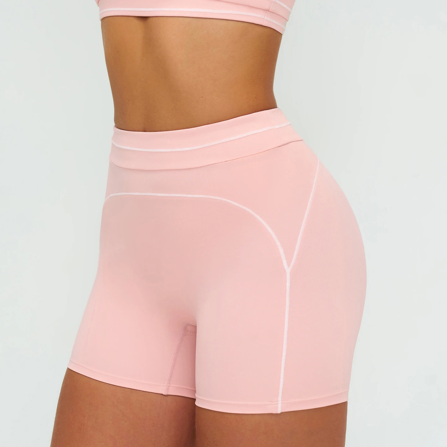 Hamidou Breathable Hip-lifting Fashion Yoga Shorts for Woman's Color Blocking Stripe Fitness Running Shorts Women Gym Clothing