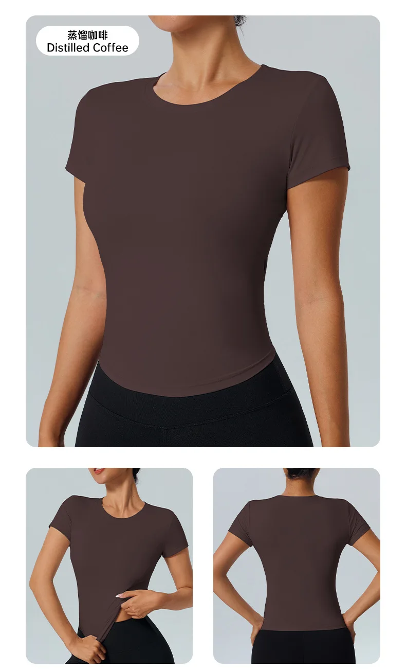Sports Tops Quick-drying Women's Fitness Running Yoga Short Sleeve Moisturizing Wounding Elastic Breathable Yoga T-shirt
