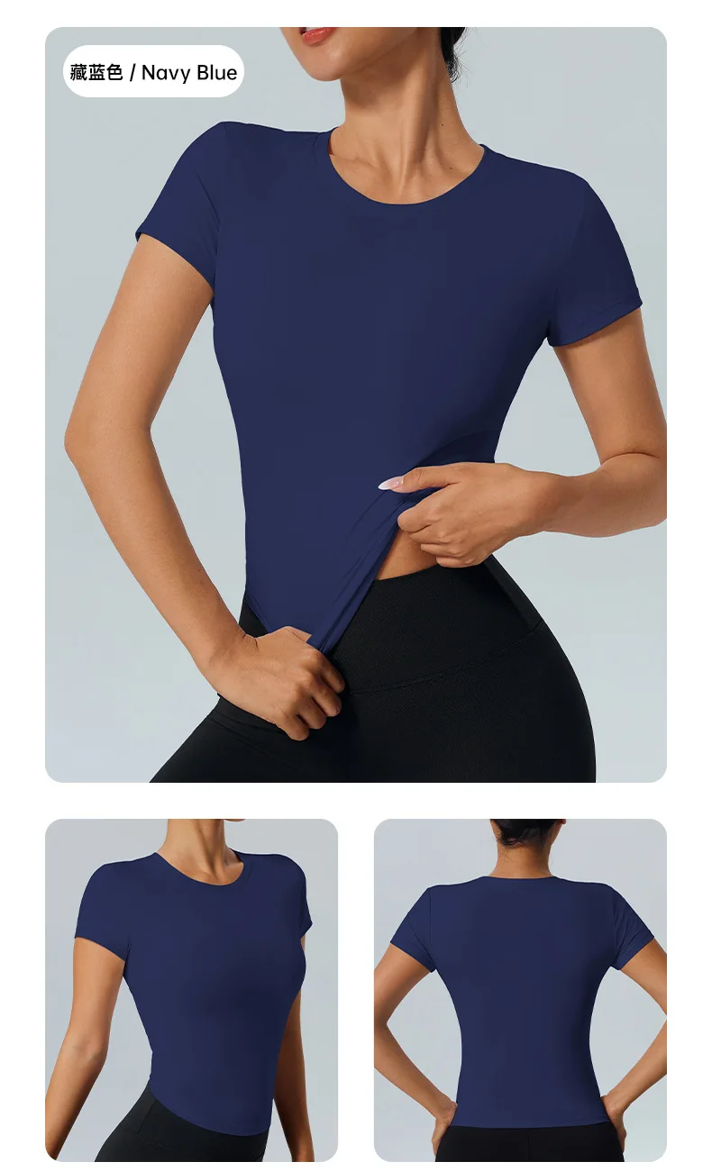Sports Tops Quick-drying Women's Fitness Running Yoga Short Sleeve Moisturizing Wounding Elastic Breathable Yoga T-shirt