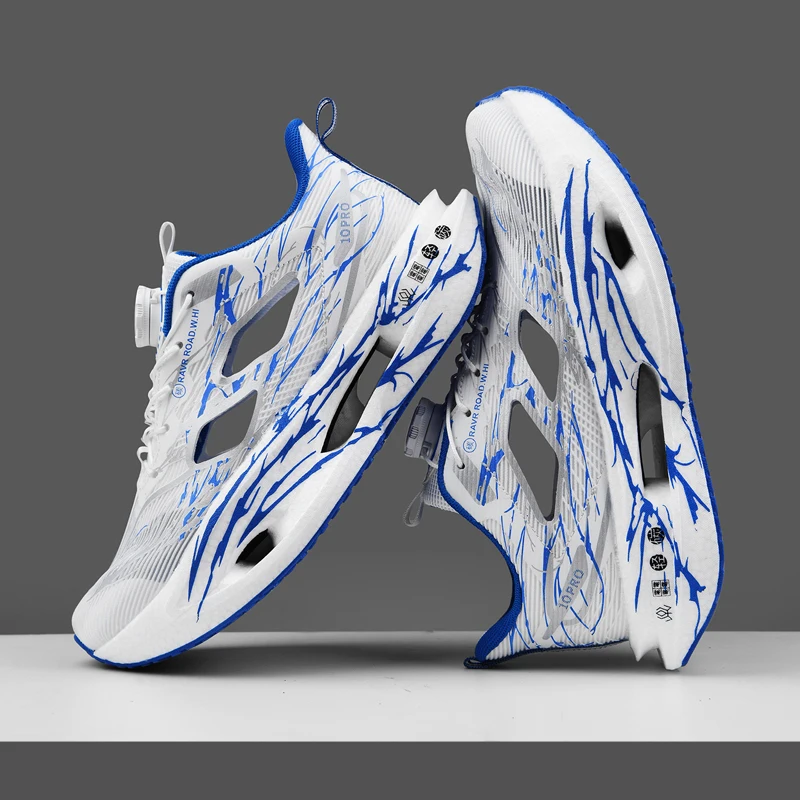 Cushioning Running Shoes for Men and Women, Lightweight Thick Soles, Flexible and Resilient, Sporty Design, Fits the Foot Shape Suitable for Daily Leisure, Fitness Training, Road and Track Running, Outdoor Sports, Cross-Country, Hiking, Mountaineering, Etc., Couple Style.