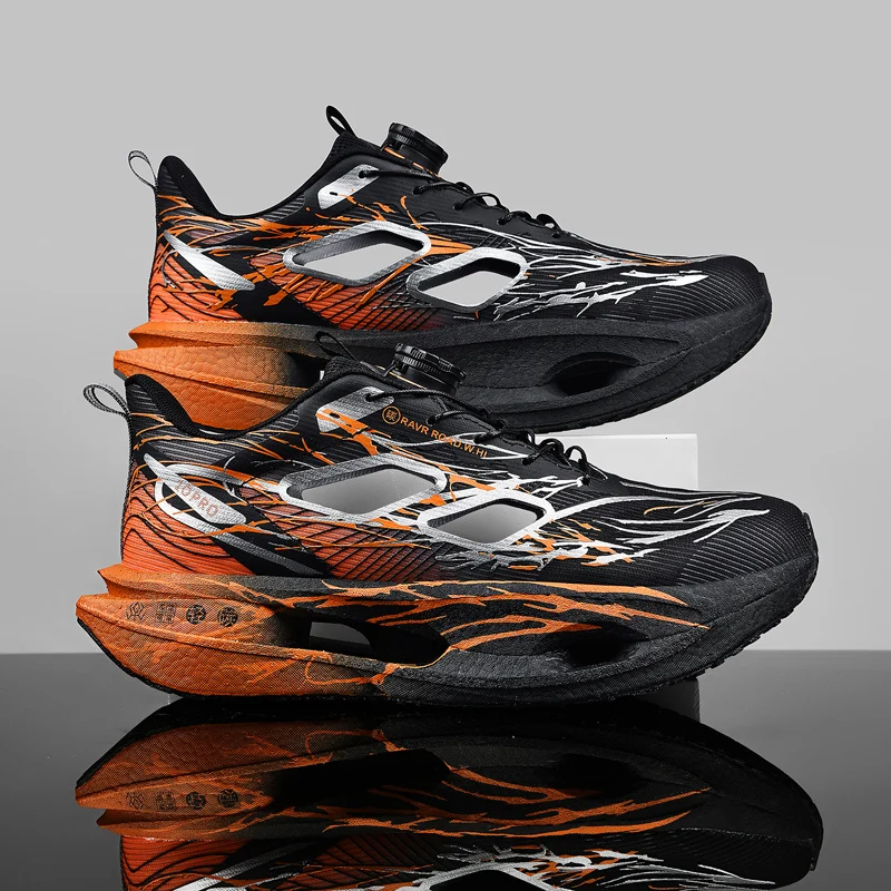 Cushioning Running Shoes for Men and Women, Lightweight Thick Soles, Flexible and Resilient, Sporty Design, Fits the Foot Shape Suitable for Daily Leisure, Fitness Training, Road and Track Running, Outdoor Sports, Cross-Country, Hiking, Mountaineering, Etc., Couple Style.