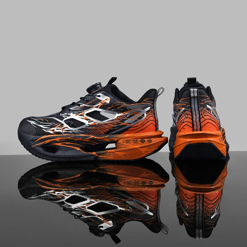 Cushioning Running Shoes for Men and Women, Lightweight Thick Soles, Flexible and Resilient, Sporty Design, Fits the Foot Shape Suitable for Daily Leisure, Fitness Training, Road and Track Running, Outdoor Sports, Cross-Country, Hiking, Mountaineering, Etc., Couple Style.