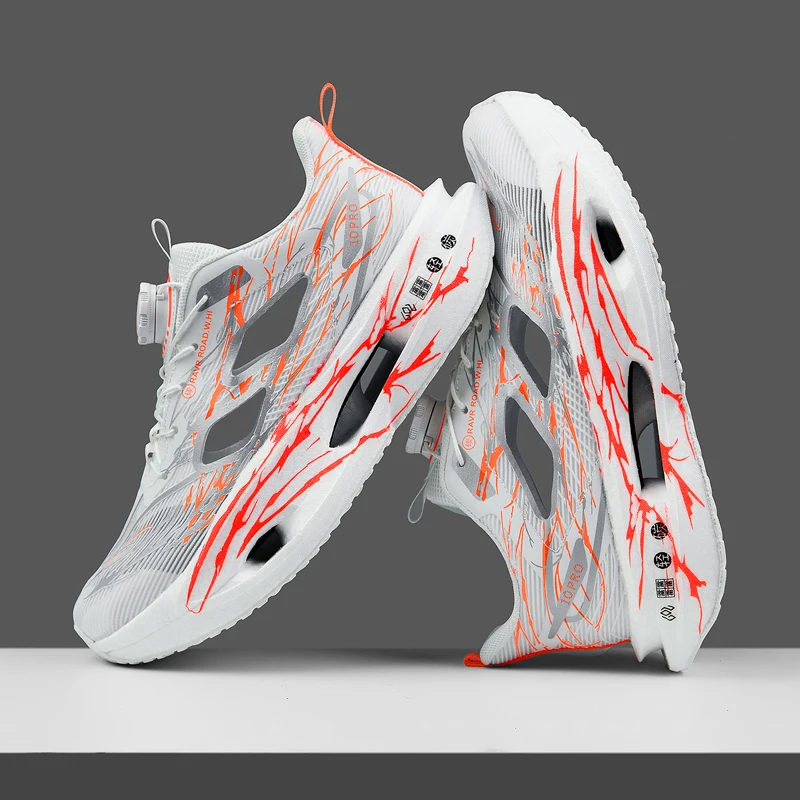 Cushioning Running Shoes for Men and Women, Lightweight Thick Soles, Flexible and Resilient, Sporty Design, Fits the Foot Shape Suitable for Daily Leisure, Fitness Training, Road and Track Running, Outdoor Sports, Cross-Country, Hiking, Mountaineering, Etc., Couple Style.