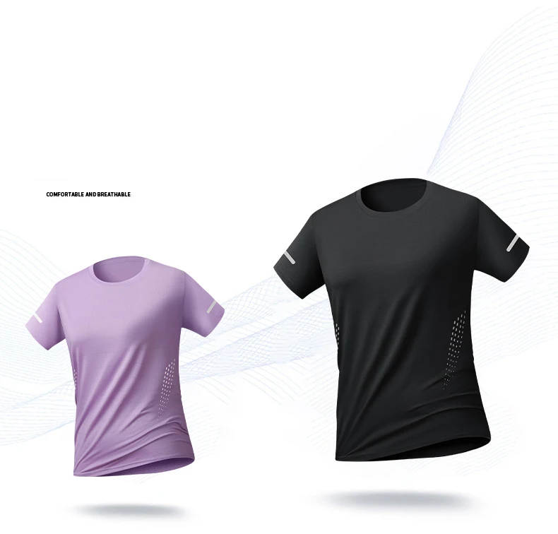Women Running Quick Drying T-shirts Breathable Lightweight Hiking Fishing Tees Soft Elasticity Outdoor Sports Short Shirt Summer