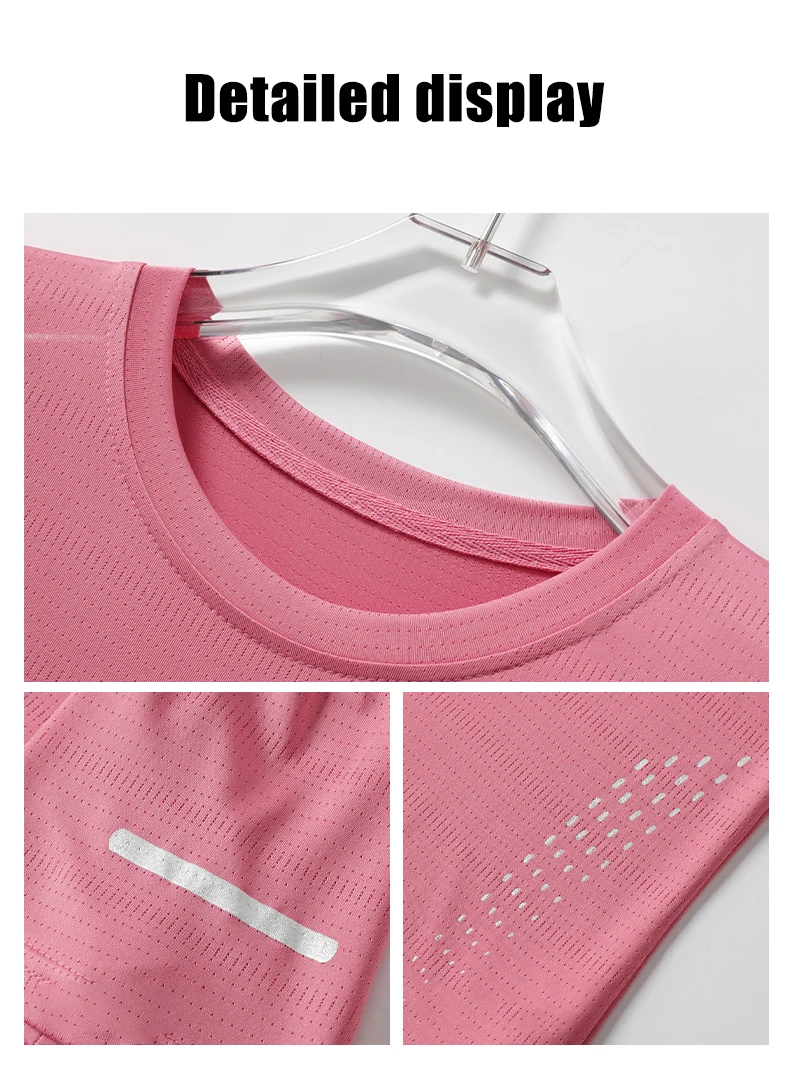 Women Running Quick Drying T-shirts Breathable Lightweight Hiking Fishing Tees Soft Elasticity Outdoor Sports Short Shirt Summer