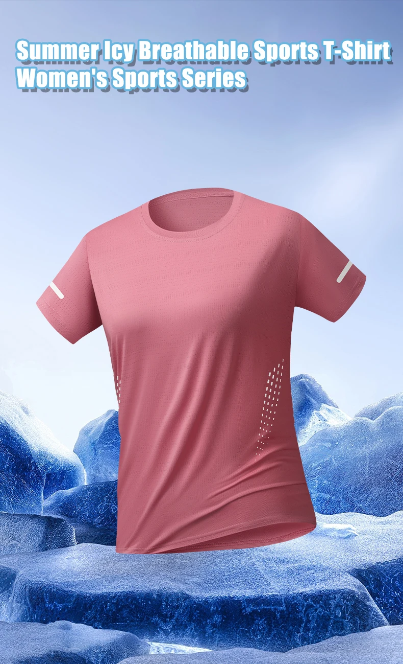 Women Running Quick Drying T-shirts Breathable Lightweight Hiking Fishing Tees Soft Elasticity Outdoor Sports Short Shirt Summer