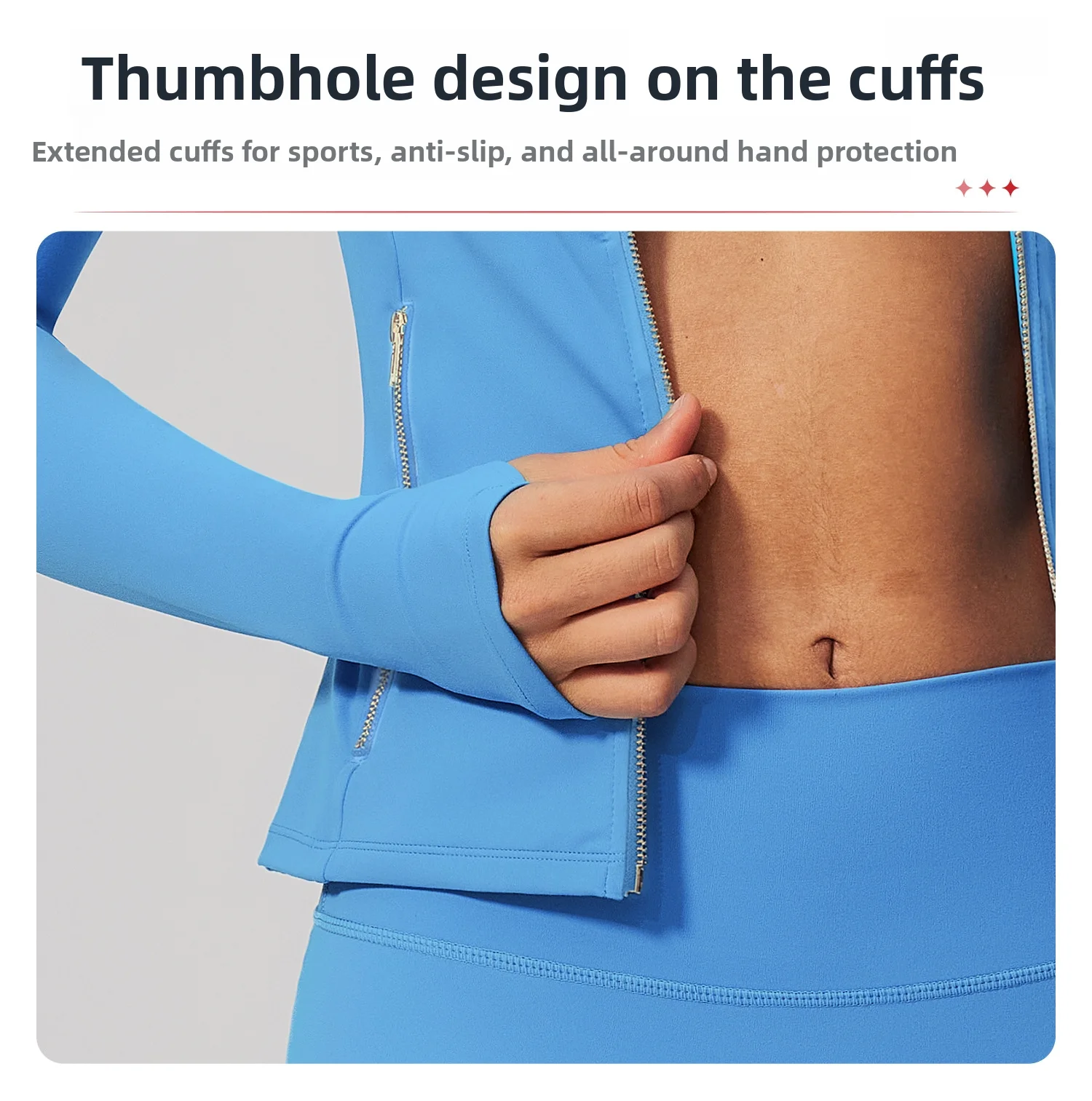 Women Zip Up Long Sleeve Yoga Jacket Thumb Hole Stand Collar Slim Crop Athletic Top Fitness Running Workout Gym Sport Outerwear