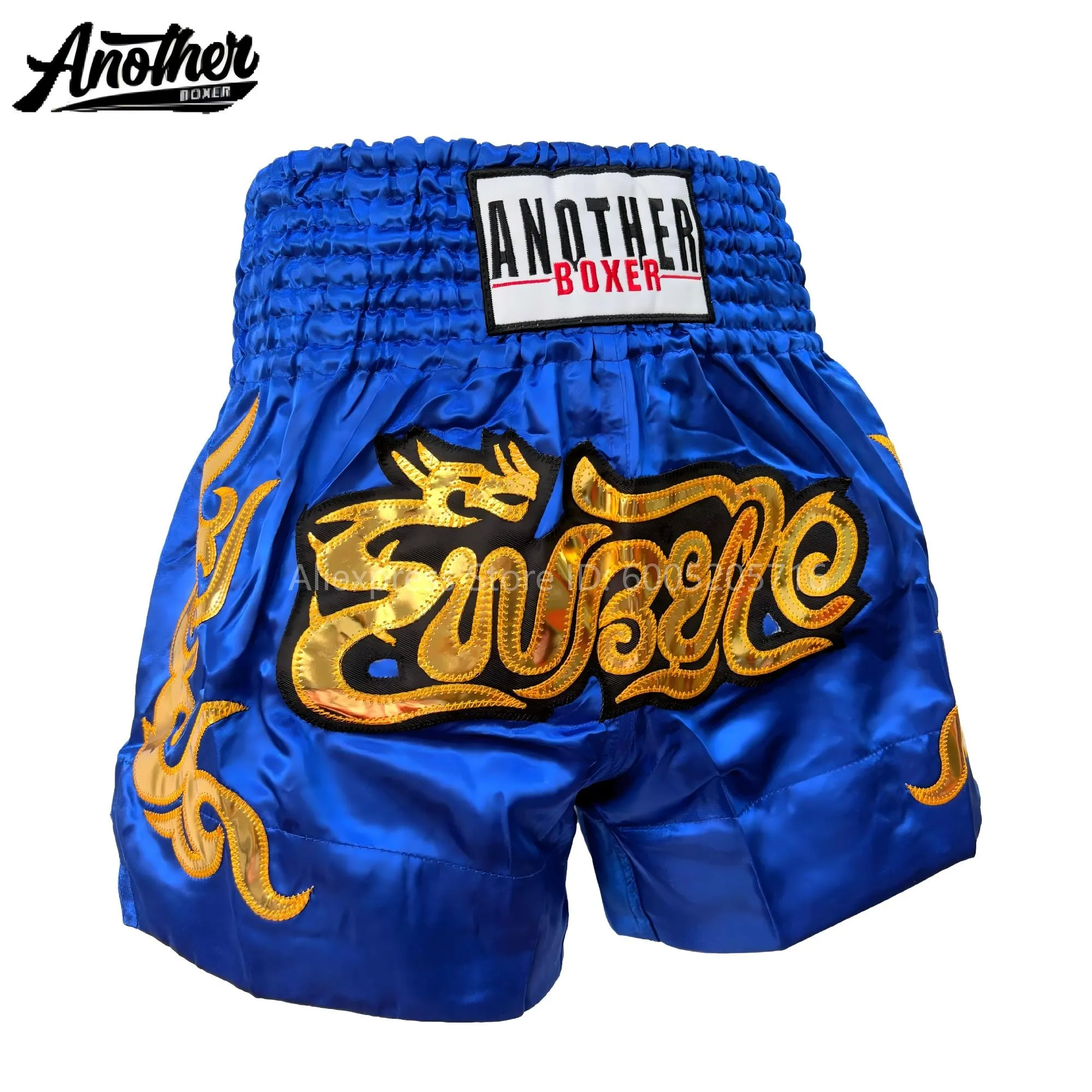 Lightweight Muay Thai Shorts Bow Tie & Vintage Print Boxing Thai Fight Trunks Elastic Waist for Kickboxing BJJ Grappling Gym
