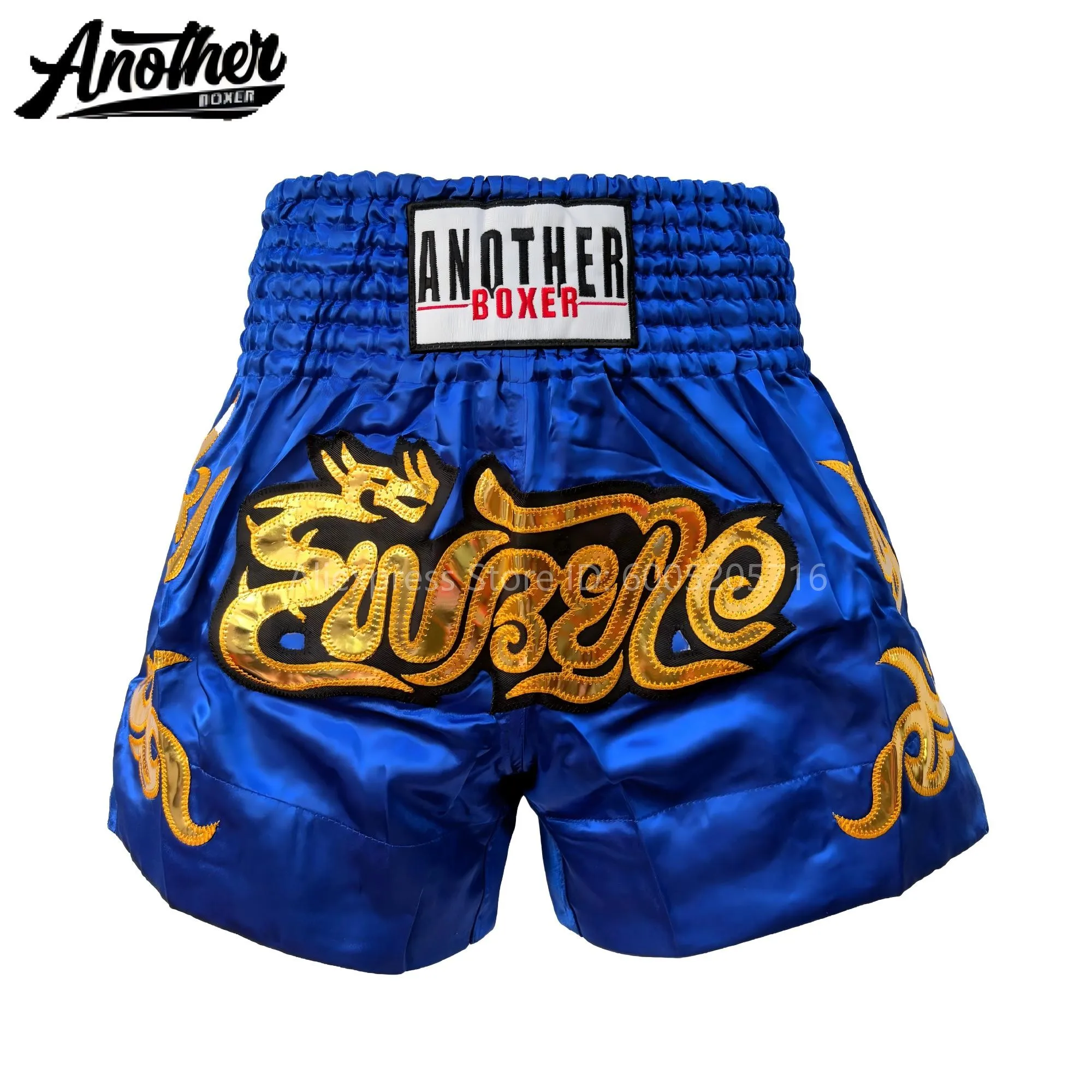 Lightweight Muay Thai Shorts Bow Tie & Vintage Print Boxing Thai Fight Trunks Elastic Waist for Kickboxing BJJ Grappling Gym