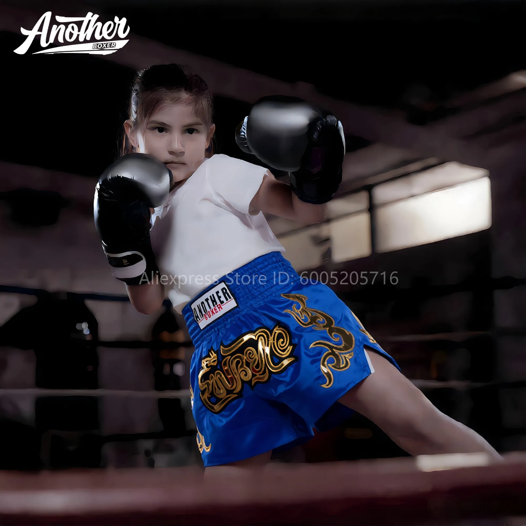 Lightweight Muay Thai Shorts Bow Tie & Vintage Print Boxing Thai Fight Trunks Elastic Waist for Kickboxing BJJ Grappling Gym