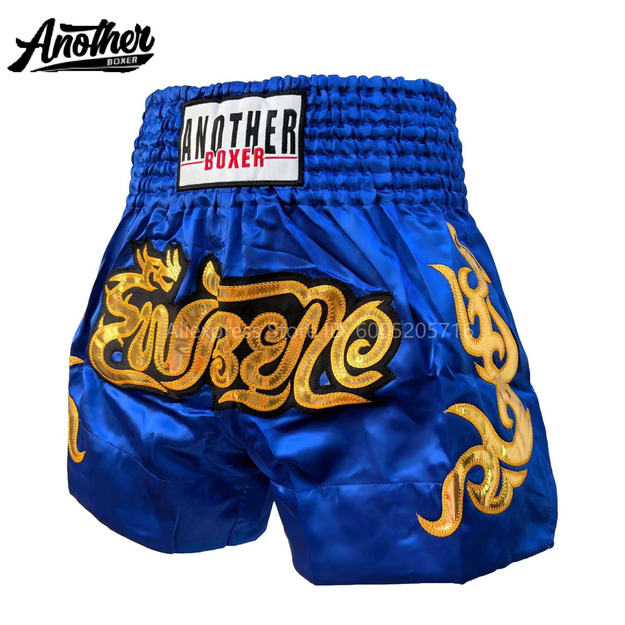 Lightweight Muay Thai Shorts Bow Tie & Vintage Print Boxing Thai Fight Trunks Elastic Waist for Kickboxing BJJ Grappling Gym