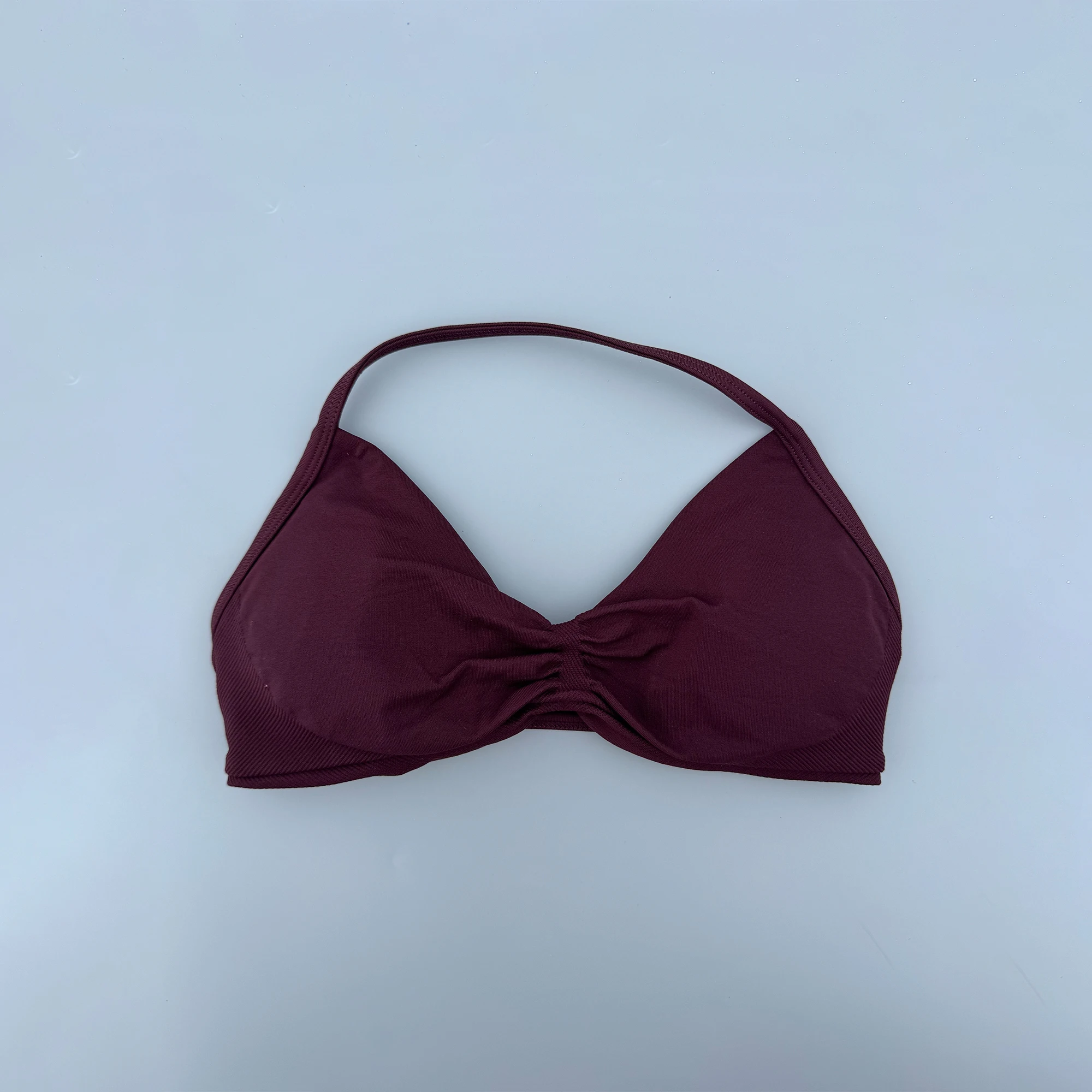 Strappy Bra Gym Top Women High Support Thin Strap Ruched Backless Halter Push Up Seamless Sports Bras Workout Yoga With Pads