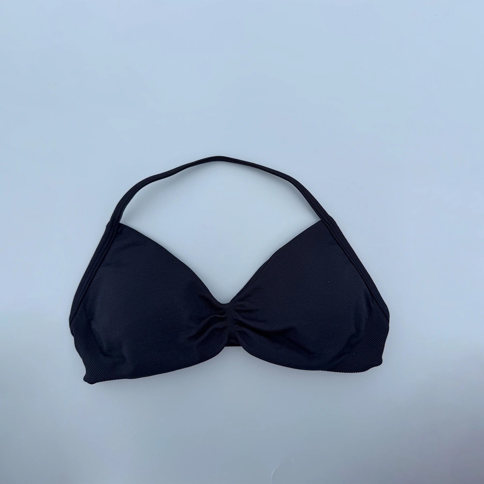 Strappy Bra Gym Top Women High Support Thin Strap Ruched Backless Halter Push Up Seamless Sports Bras Workout Yoga With Pads