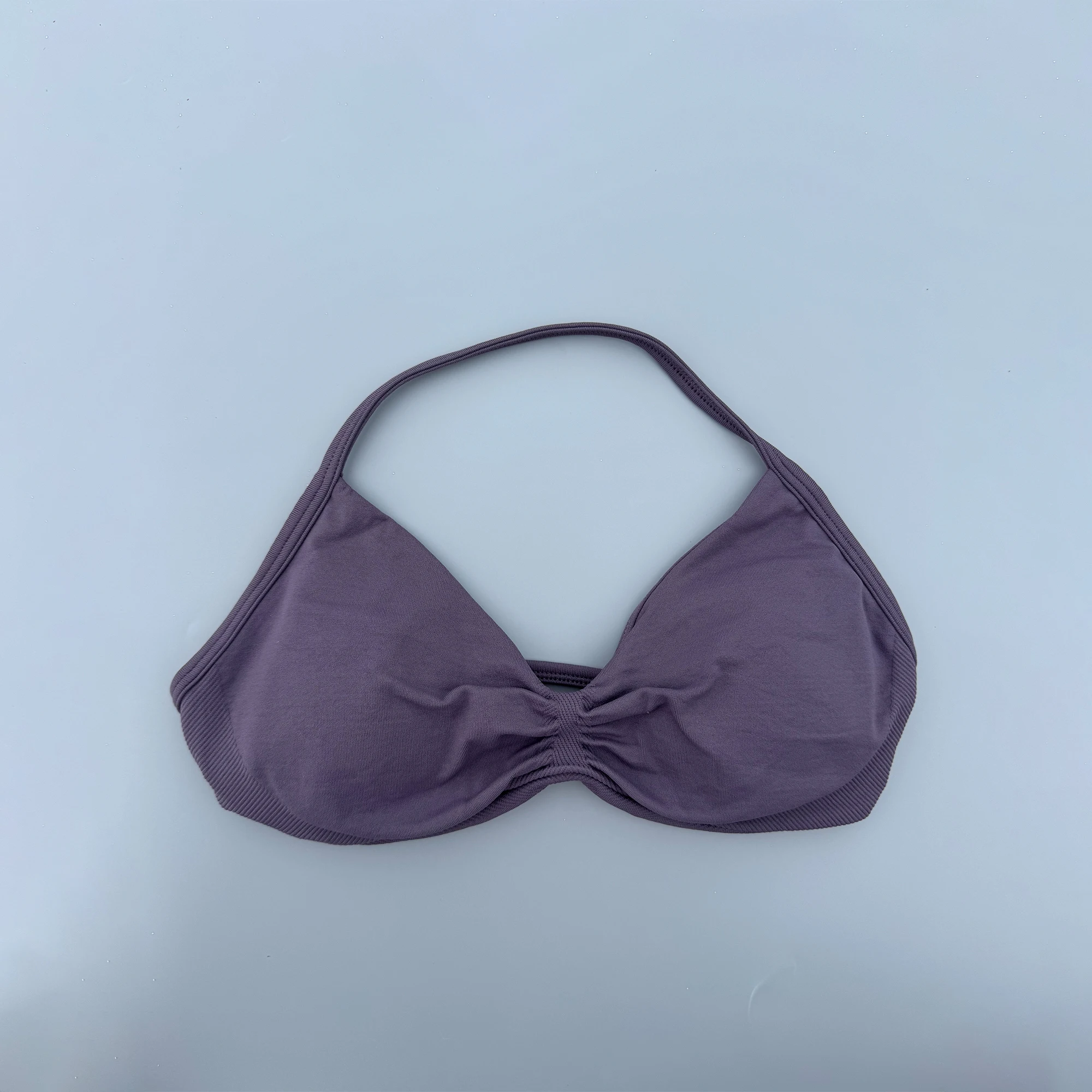 Strappy Bra Gym Top Women High Support Thin Strap Ruched Backless Halter Push Up Seamless Sports Bras Workout Yoga With Pads
