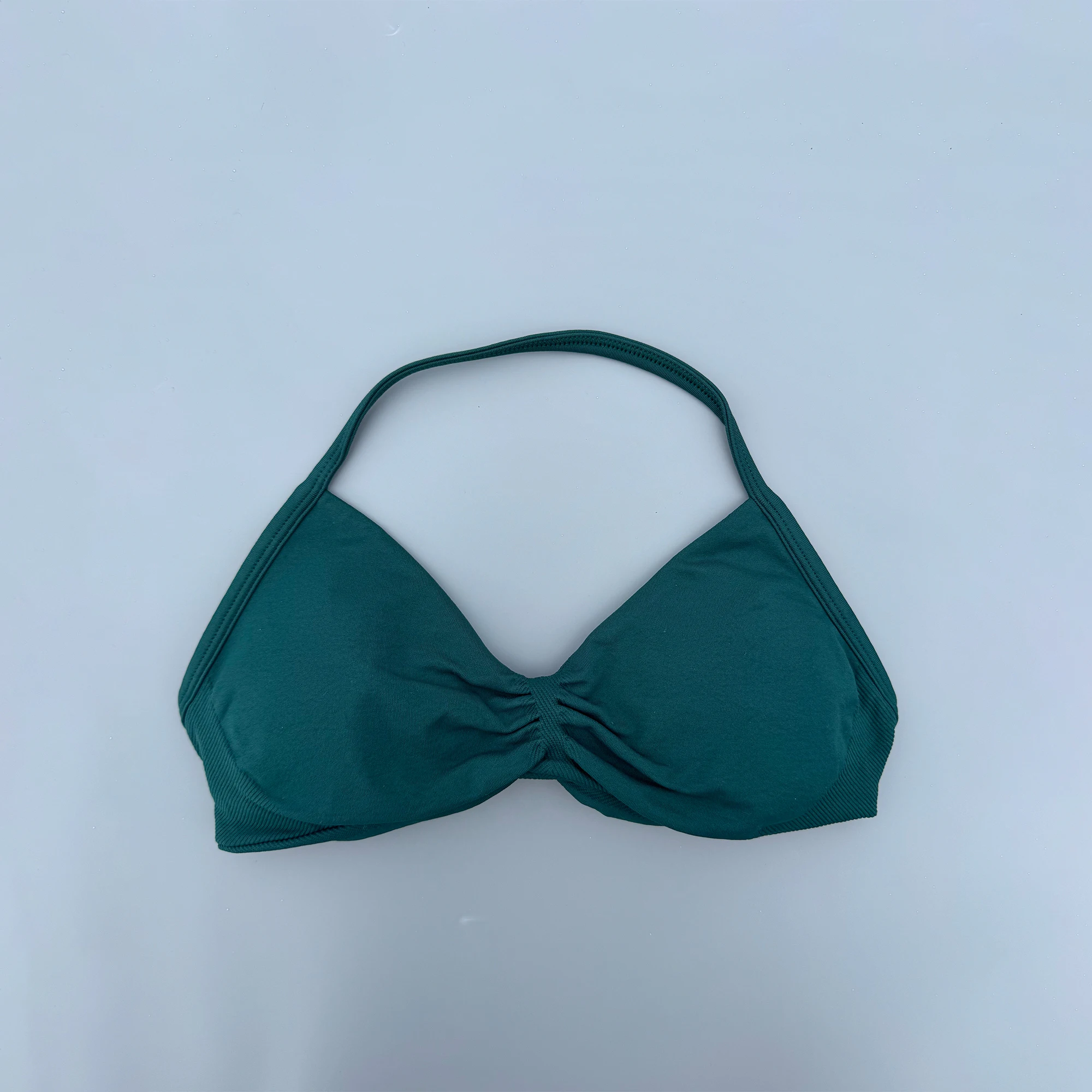 Strappy Bra Gym Top Women High Support Thin Strap Ruched Backless Halter Push Up Seamless Sports Bras Workout Yoga With Pads