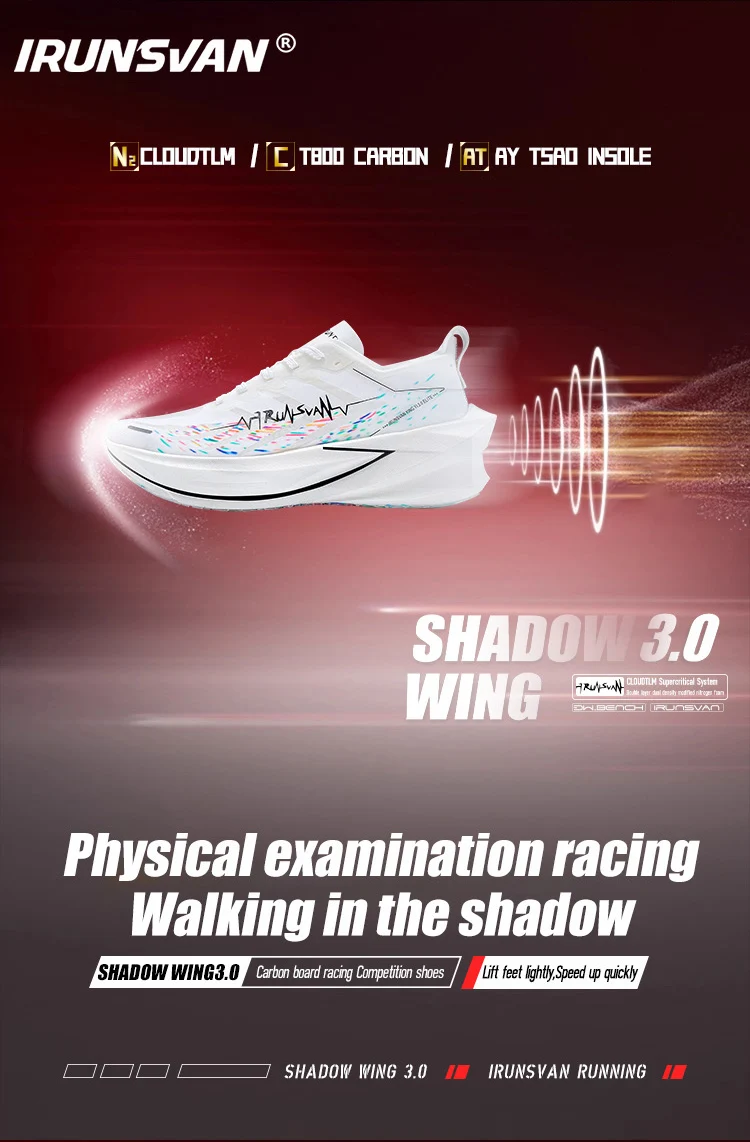 IRUNSVAN Carbon Plate Racing Shoes Marathon Running Shoes Training Shoes Breathable Cushioning Unisex 131