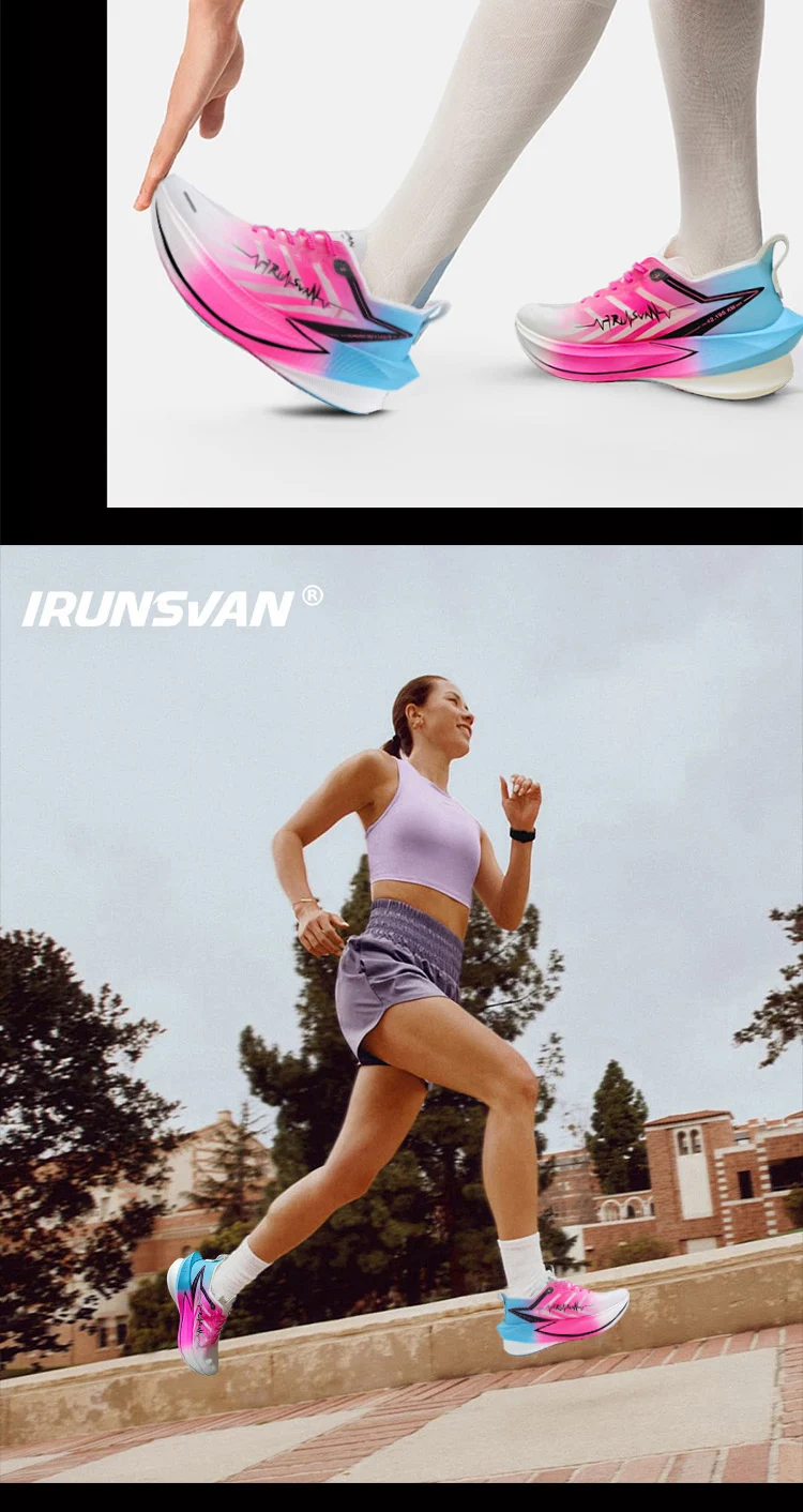 IRUNSVAN Carbon Plate Racing Shoes Marathon Running Shoes Training Shoes Breathable Cushioning Unisex 131
