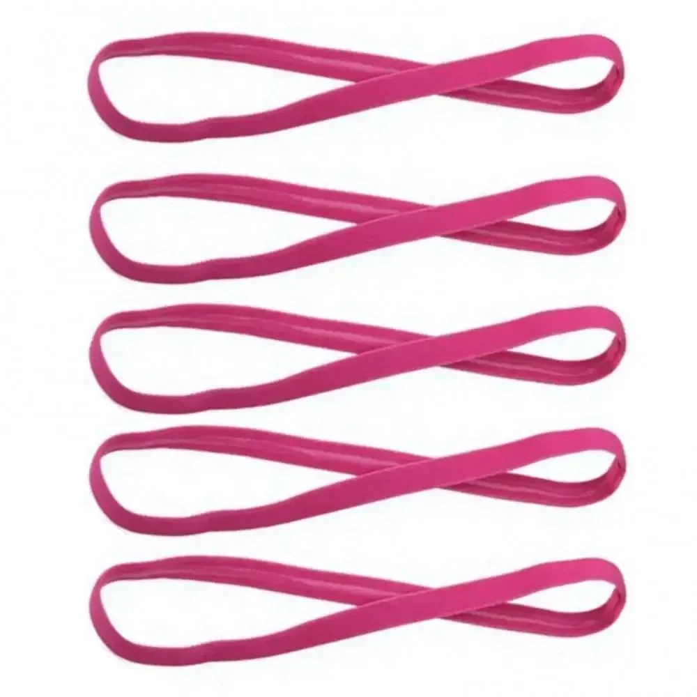 2PC Sports Headband Girls Sport Anti-slip Elastic Rubber Sweatband Candy Women Men Yoga Hair Bands Football Run Football Fitnes