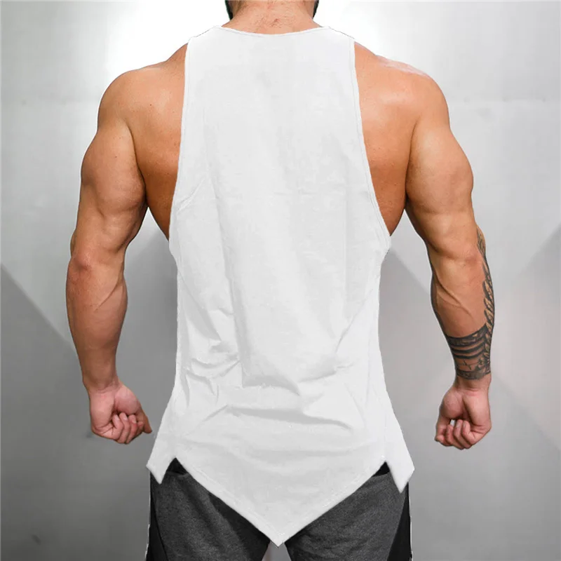 Gym Bodybuilding Casual Clothing Summer Absorb Sweat Mens Fitness Sport Tank Tops Cotton Breathable Sleeveless Loose T-shirts