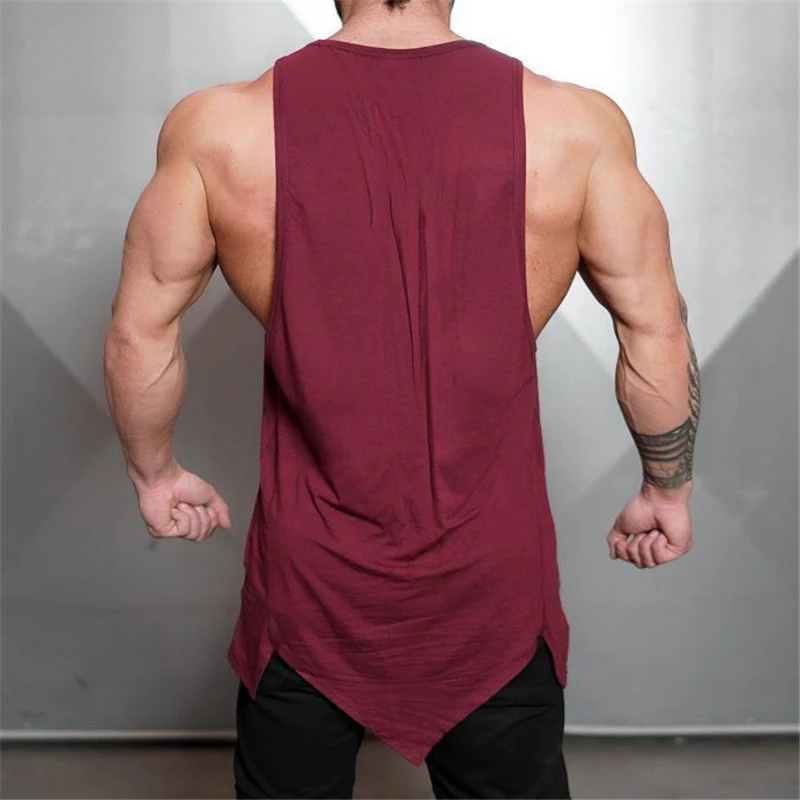Gym Bodybuilding Casual Clothing Summer Absorb Sweat Mens Fitness Sport Tank Tops Cotton Breathable Sleeveless Loose T-shirts