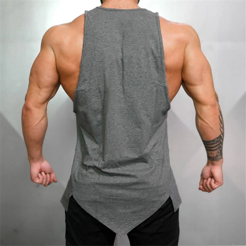 Gym Bodybuilding Casual Clothing Summer Absorb Sweat Mens Fitness Sport Tank Tops Cotton Breathable Sleeveless Loose T-shirts