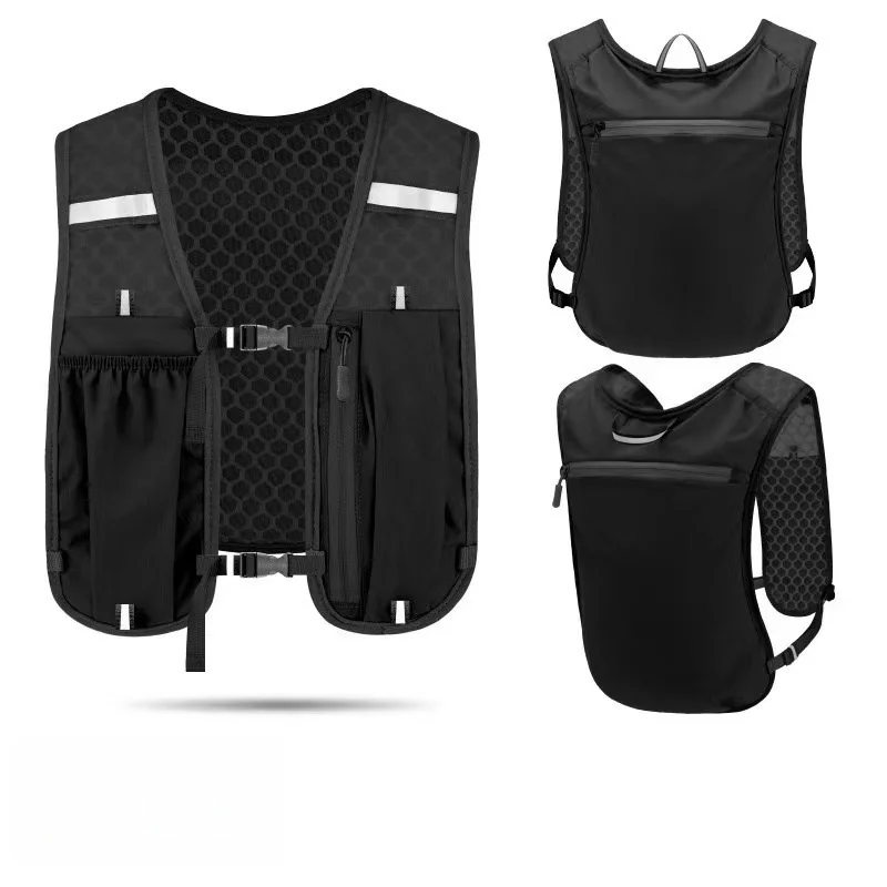 New Running Water Bottle Storage Vest Lightweight Running Vest Reflective Hydration Water Chest Pack With Phone Holder