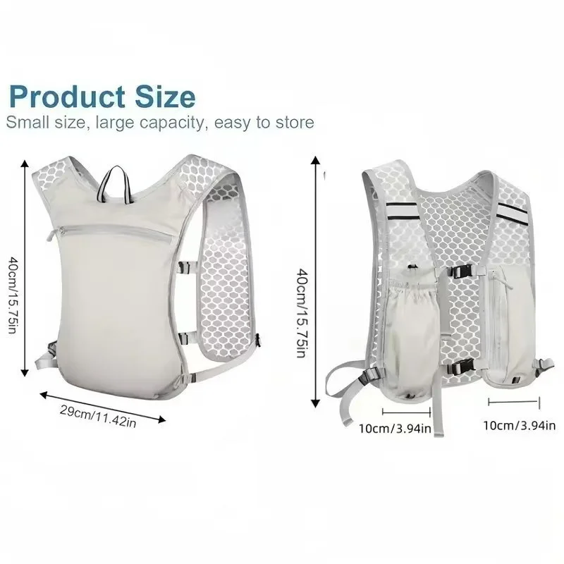 New Running Water Bottle Storage Vest Lightweight Running Vest Reflective Hydration Water Chest Pack With Phone Holder