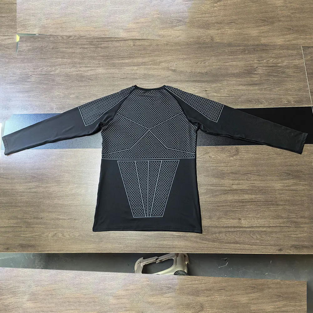 New Men's Quick-Dry Top Breathable Elastic Fitness T-shirt Short Sleeve Summer Print Compression Shirt Men Gym Running T-shirt