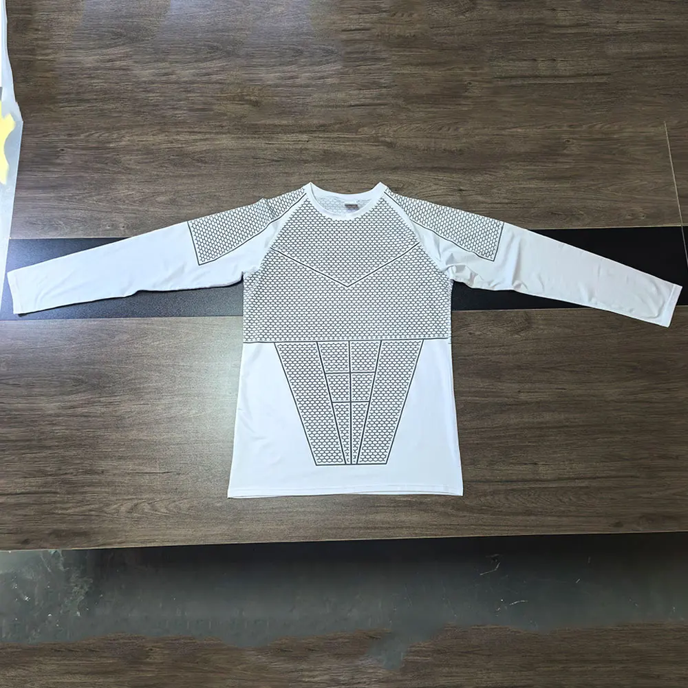 New Men's Quick-Dry Top Breathable Elastic Fitness T-shirt Short Sleeve Summer Print Compression Shirt Men Gym Running T-shirt