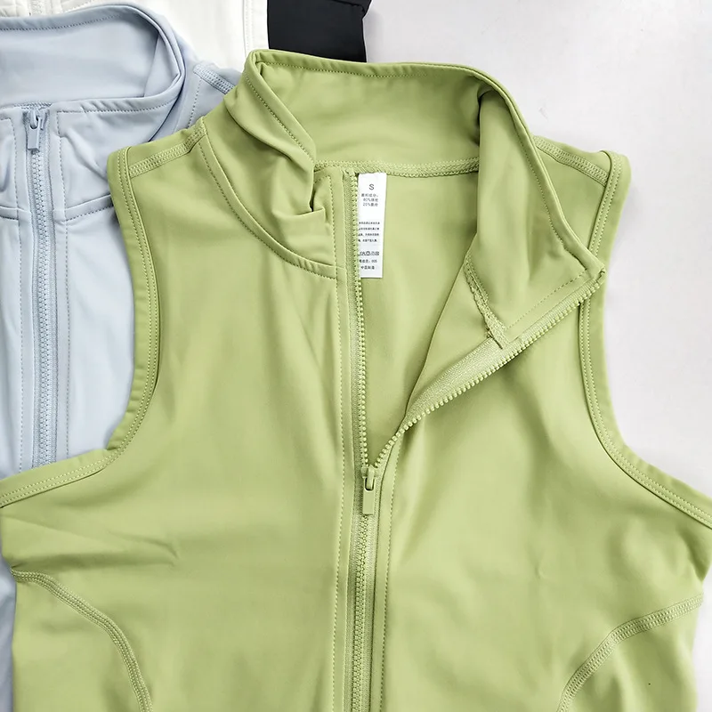 Zip Up Training Vest, Sleeveless Quick Dry Top for Gym, Running & Yoga, Casual Outer Wear