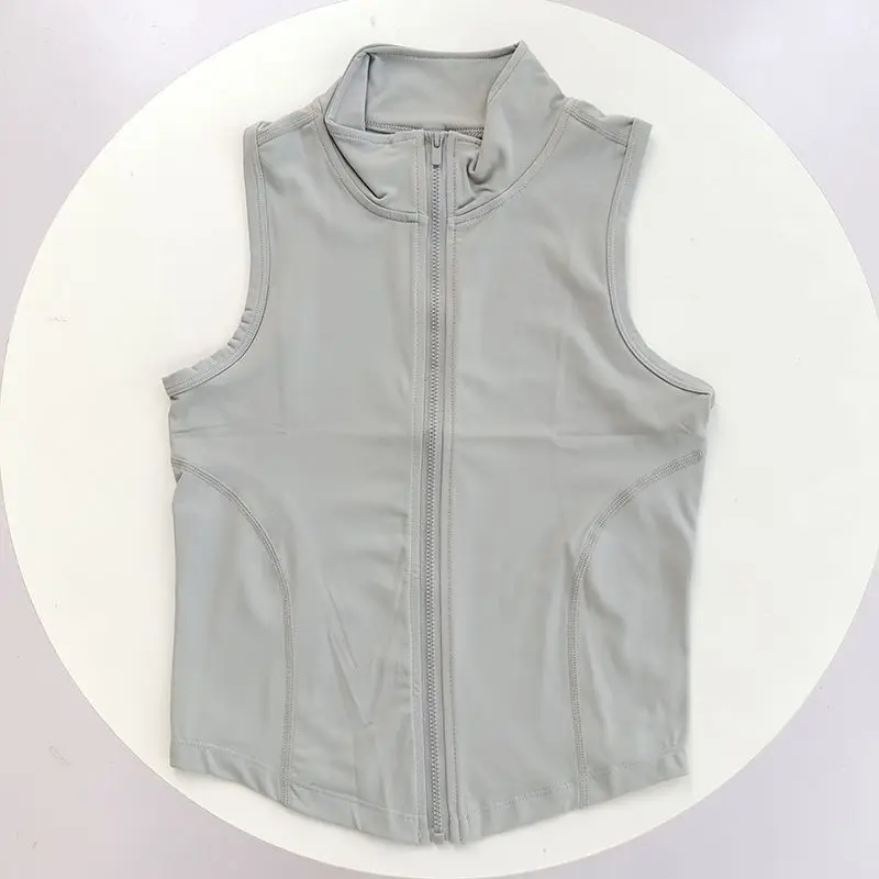 Zip Up Training Vest, Sleeveless Quick Dry Top for Gym, Running & Yoga, Casual Outer Wear