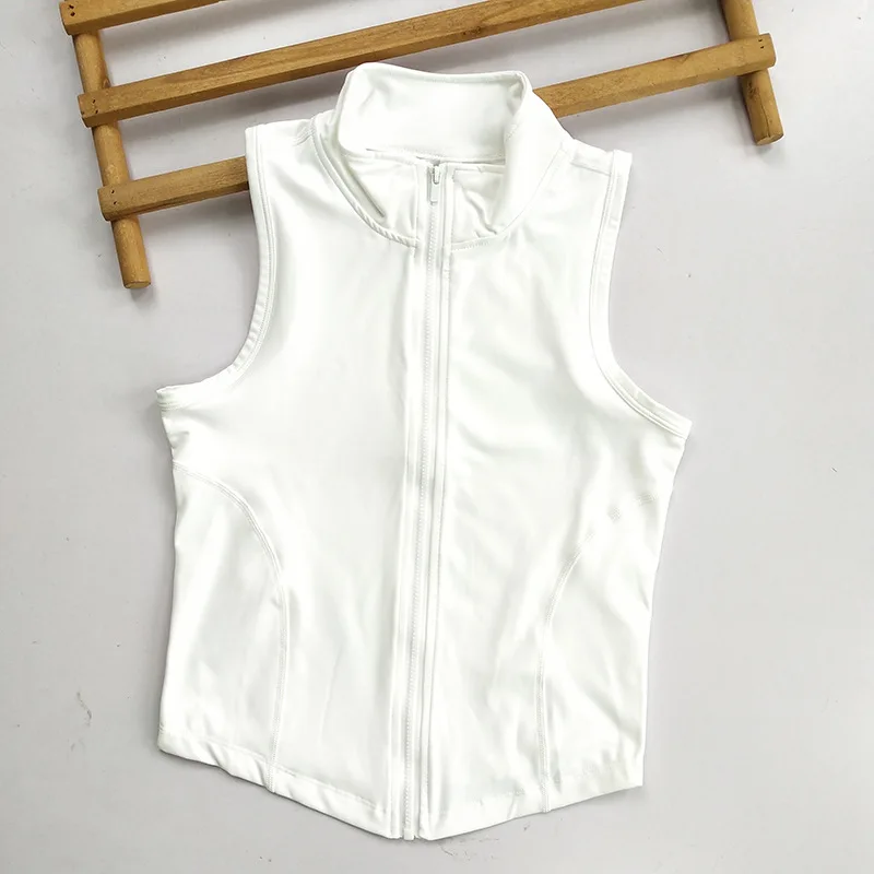 Zip Up Training Vest, Sleeveless Quick Dry Top for Gym, Running & Yoga, Casual Outer Wear