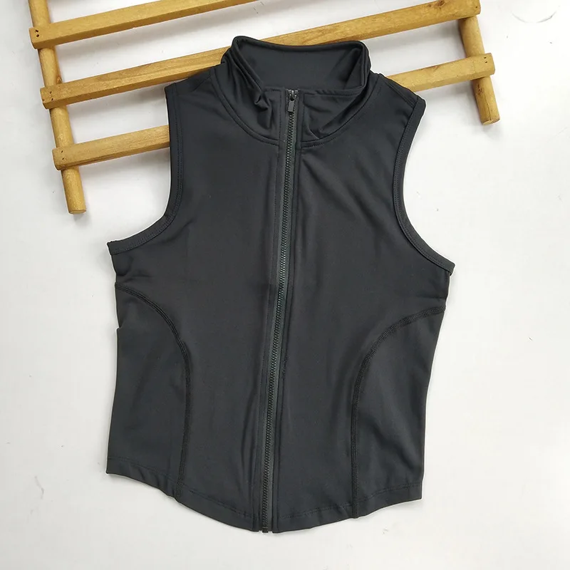 Zip Up Training Vest, Sleeveless Quick Dry Top for Gym, Running & Yoga, Casual Outer Wear