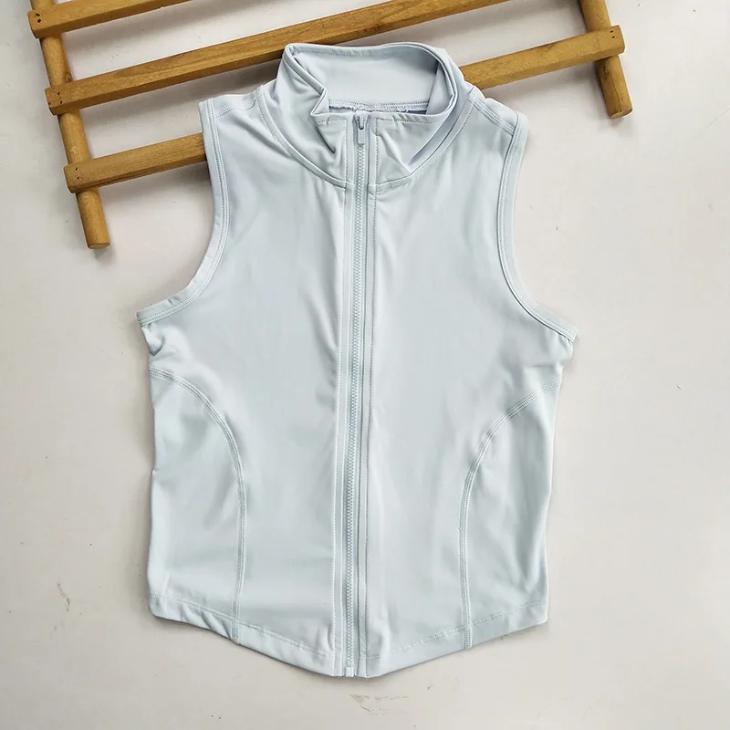 Zip Up Training Vest, Sleeveless Quick Dry Top for Gym, Running & Yoga, Casual Outer Wear