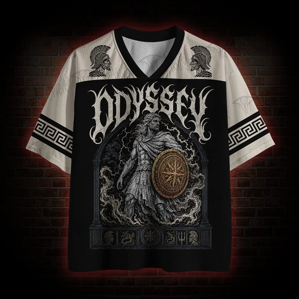 2026 New Nordic Mythical Theme Sports Fashion Short Sleeve V-neck Street View Clothing Mythical Fan Gifts T-shirt