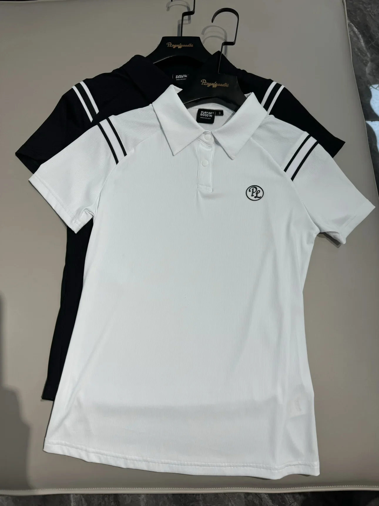 PL Summer Golf Women's Polo Shirts Mesh Breathable Short Sleeve Top Quick-dry T-Shirt Pleated Golf Skort Sports Tennis Skirts