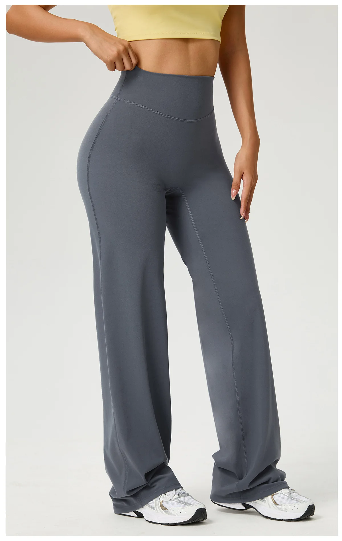 SOISOU High Waist Straight-Leg Pants Ultra Soft Butter Fabric Women's High Elastic Yoga Pants Running Sport Trousers 8 Colors
