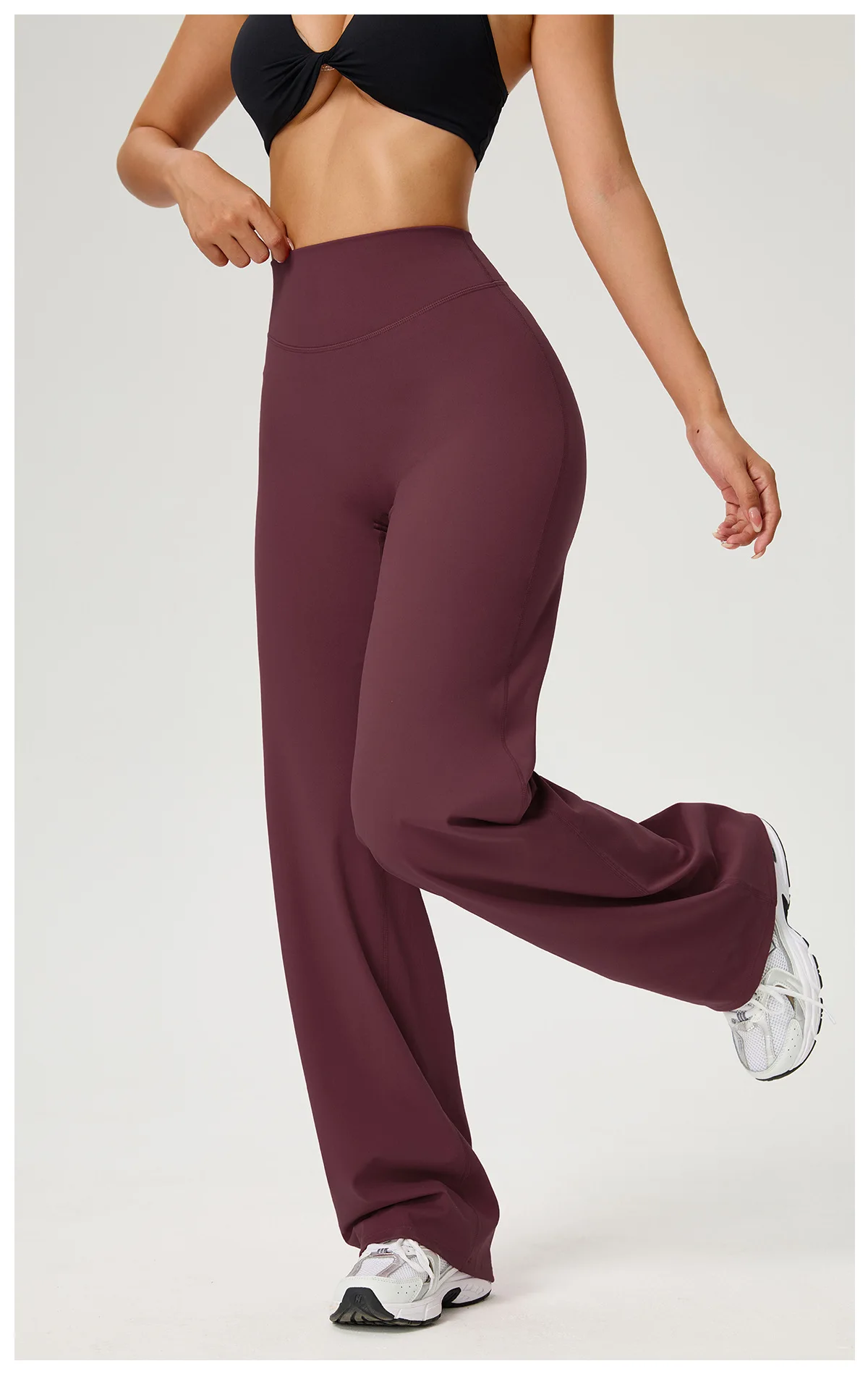 SOISOU High Waist Straight-Leg Pants Ultra Soft Butter Fabric Women's High Elastic Yoga Pants Running Sport Trousers 8 Colors