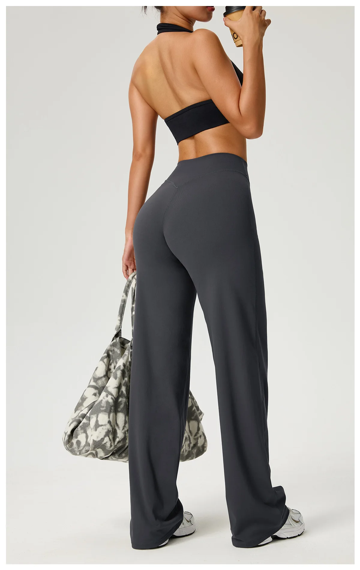SOISOU High Waist Straight-Leg Pants Ultra Soft Butter Fabric Women's High Elastic Yoga Pants Running Sport Trousers 8 Colors