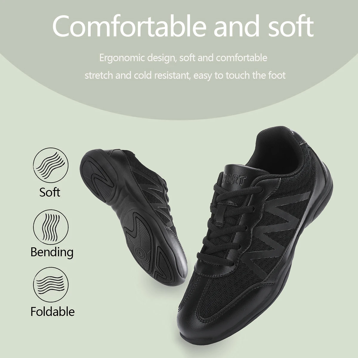 Girls White Cheerleading Shoes Lightweight Cheer Shoes Breathable Dance Aerobics Sports Sneakers 2105