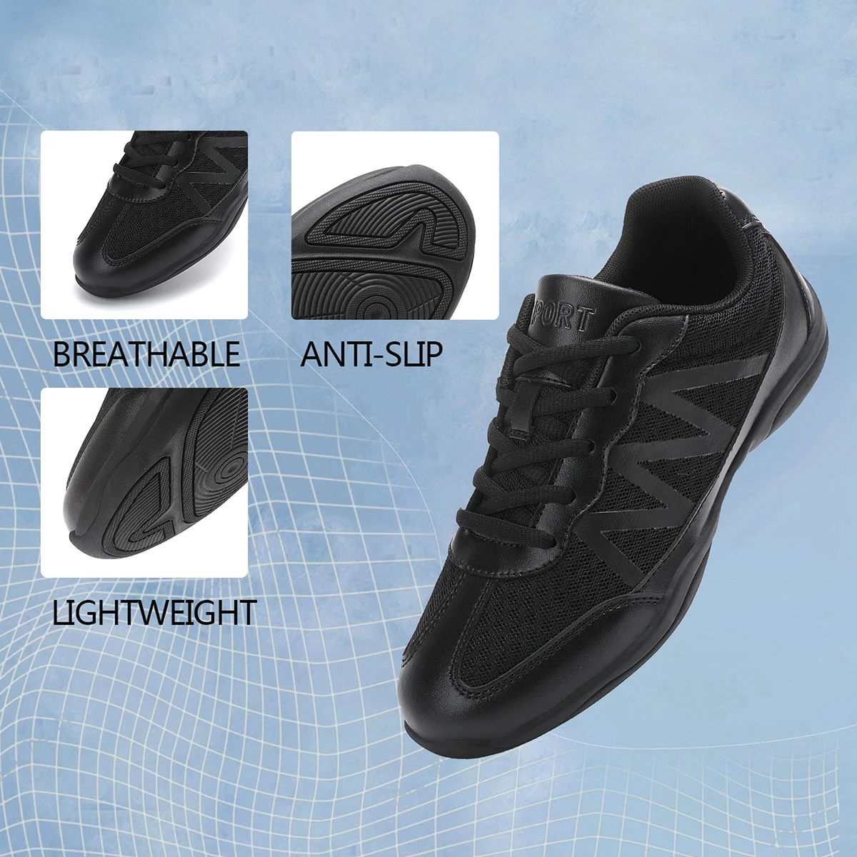 Girls White Cheerleading Shoes Lightweight Cheer Shoes Breathable Dance Aerobics Sports Sneakers 2105