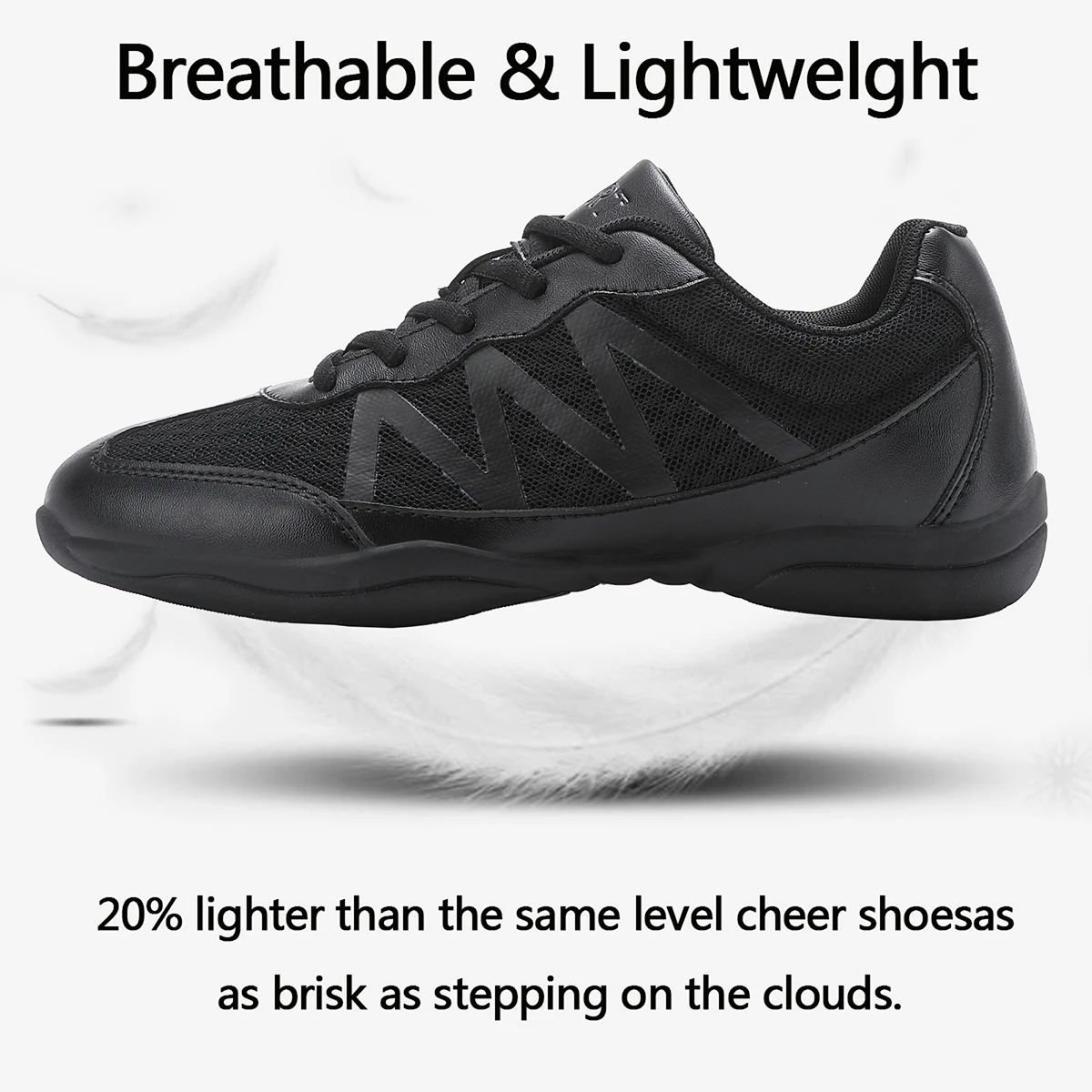 Girls White Cheerleading Shoes Lightweight Cheer Shoes Breathable Dance Aerobics Sports Sneakers 2105