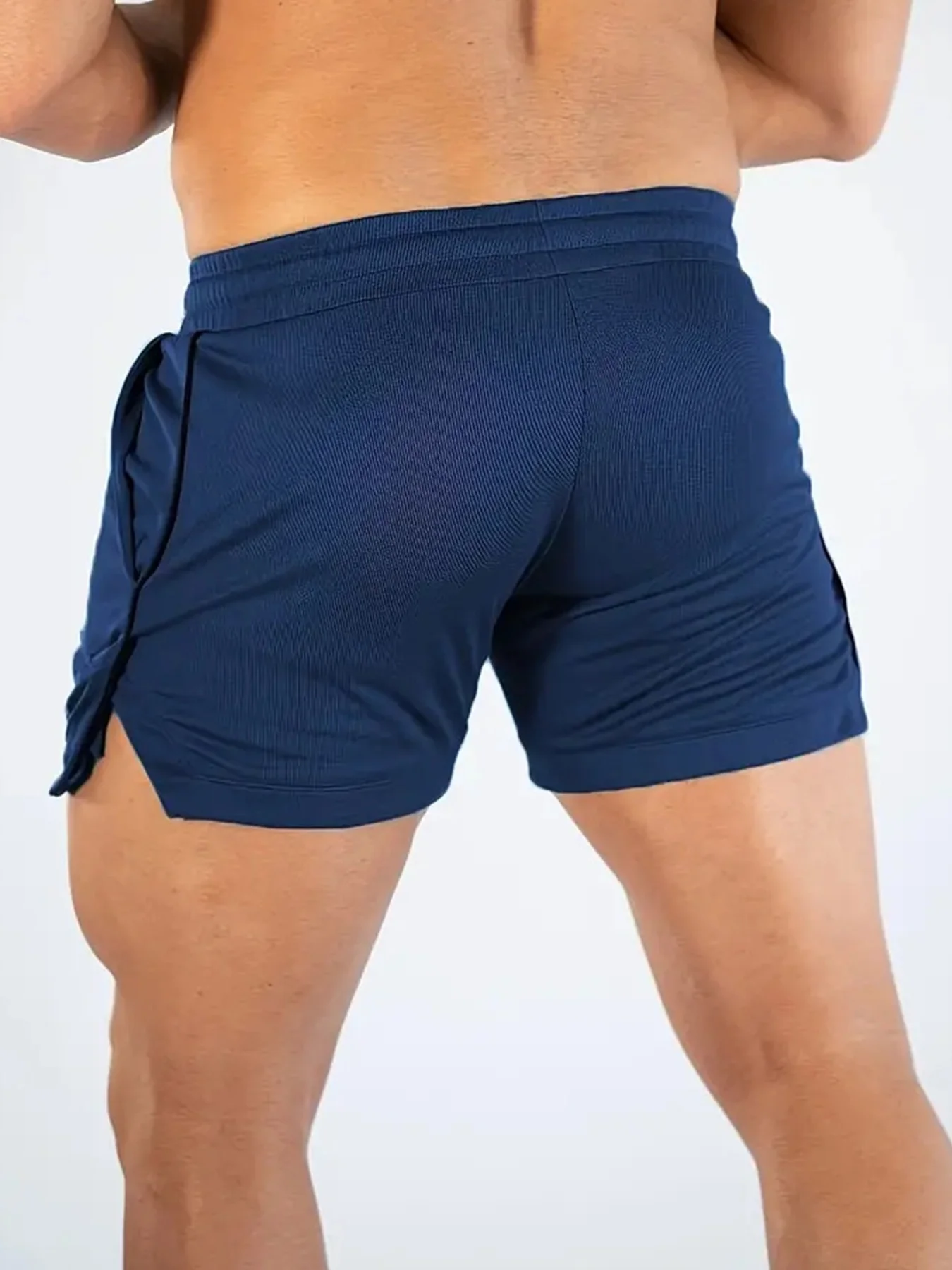 Dumbbell Muscle Running Shorts, Quick Drying Breathable Marathon Shorts, 3-minute Fitness Beach Pants, Tight Mesh Fabric, Sporty