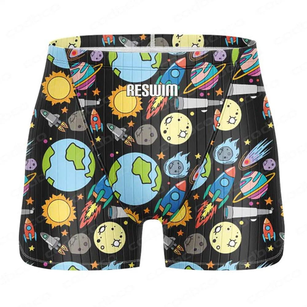 Summer Men's Swimwear Swimming Shorts Surf Trunks Pro Beach Tights Shorts Quick Dry Uv Swimming Pantalones Gym Jammer Swimsuit
