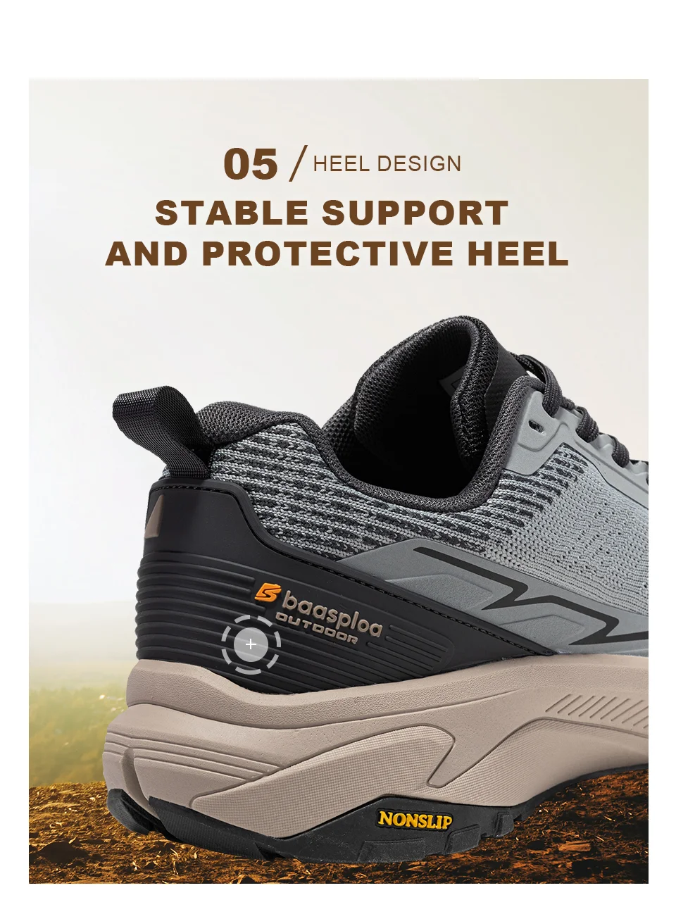 Baasploa Men Climbing Shoes Brand Mesh Breathable Lightweight Hiking Sneakers Male Casual Anti-Skid Wear-Resistant Outdoor Shoes